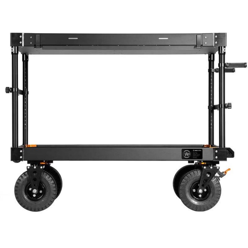 Carro Apollo 52 EVO de 52 pulgadas, diseñado para DIT, técnicos digitales, fotógrafos y técnicos de cámara, ofreciendo una solución robusta y eficiente para el transporte y organización de equipos en producciones audiovisuales.